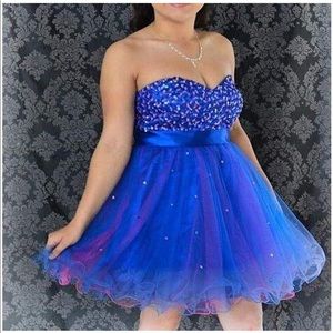 Sarahbridal Women's Tulle Sequin Short Homecoming Dress